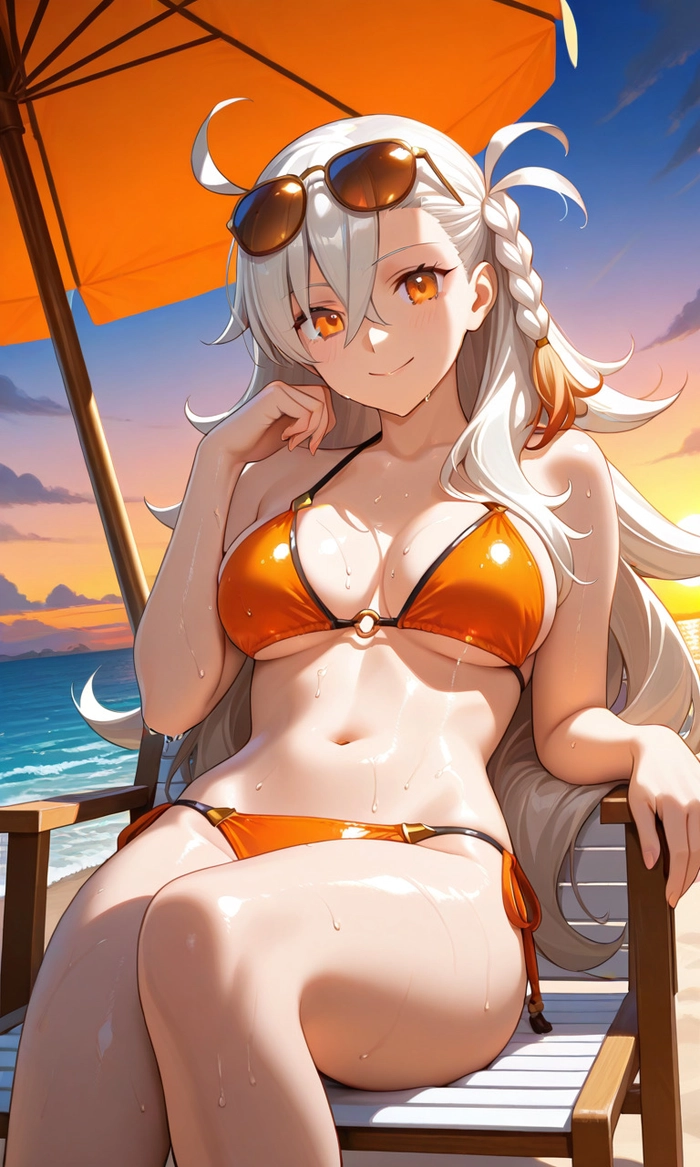 Ảnh cô gái anime mặc bikini đẹp như bước ra từ mơ