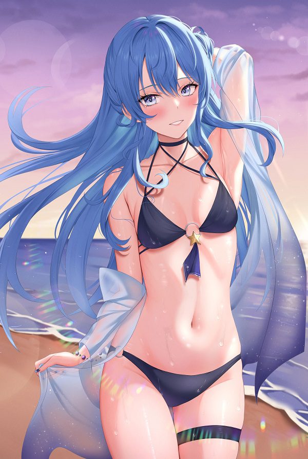 Anime bikini sexy trong concept tiệc bể bơi buổi tối