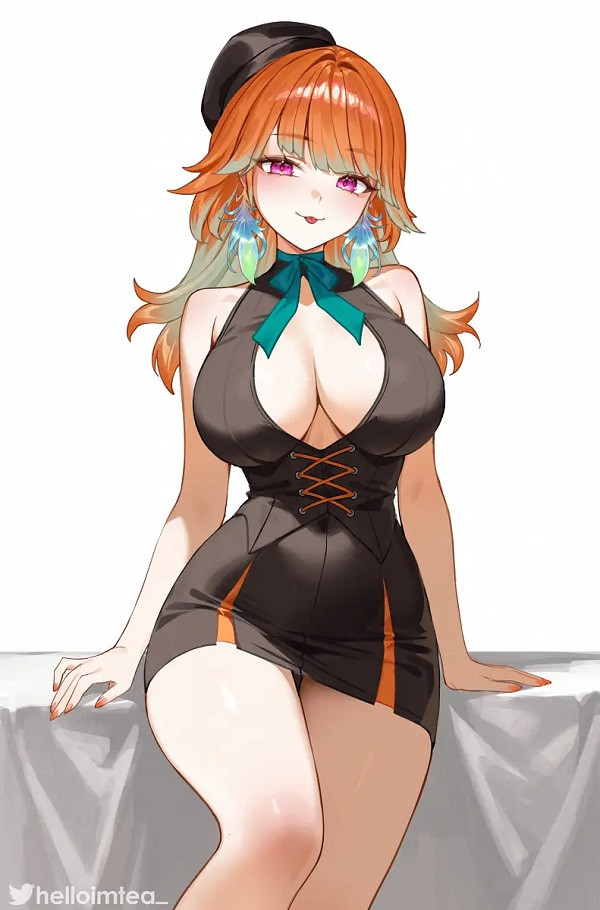 Ảnh nữ chính anime với nụ cười e ấp nhưng siêu cuốn